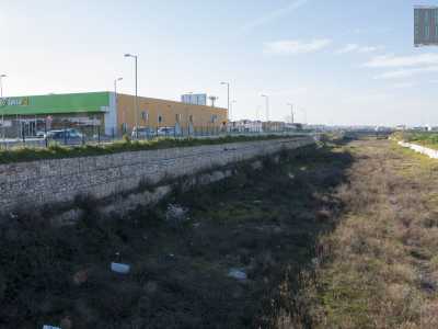 Da qui abbiamo una visuale completa dell�antico letto ricoperto da arbusti selvatici: il pendio appare meno dolce in questo punto, delimitato com�� dagli alti argini in pietra, sulla cui sinistra insistono i supermercati per la grande spesa